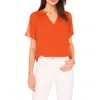 Halogen Release Pleat Blouse In Burnt Orange