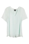 Halogen Release Pleat Blouse In Fresh Mint