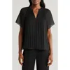 Halogen Release Pleat Blouse In Rich Black