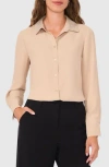 Halogen Button-up Shirt In Coastal Beige
