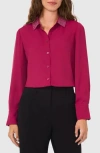 Halogen ® Rhinestone Accent Button-up Shirt In Raspberry