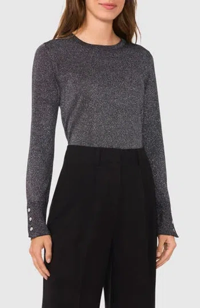 Halogen ® Rhinestone Button Sweater In Midnight Black
