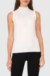 Halogen Sleeveless Peplum Sweater In Antique White