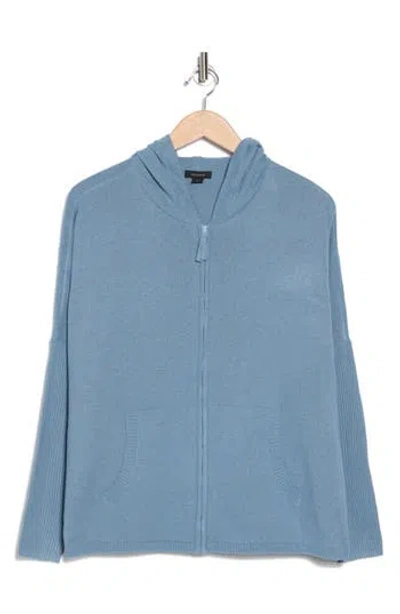 Halogen ® Rib Knit Hoodie In Blue Fog