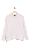 Halogen ® Rib Knit Hoodie In Sugar Heather White