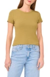 Halogen ® Rib Knit Jersey T-shirt In Green Moss