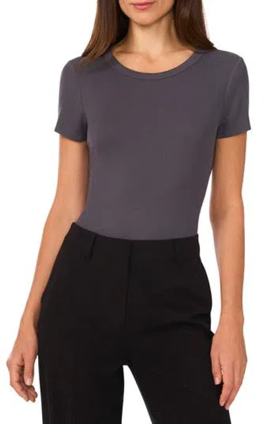 Halogen ® Rib Knit Jersey T-shirt In Magnet Grey