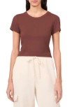 Halogen ® Rib Knit Jersey T-shirt In Mocha