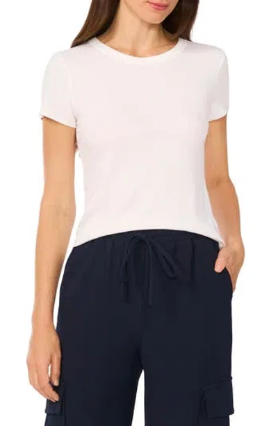 Halogen ® Rib Knit Jersey T-shirt In New Ivory