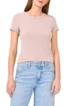Halogen ® Rib Knit Jersey T-shirt In Veiled Rose