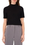Halogen ® Rib Mock Neck Top In Rich Black