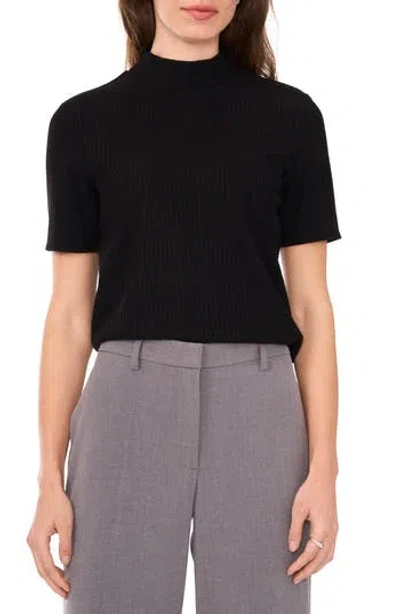 Halogen ® Rib Mock Neck Top In Rich Black