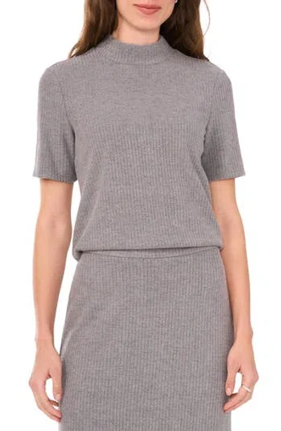 Halogen ® Rib Mock Neck Top In Silver Smoke Grey