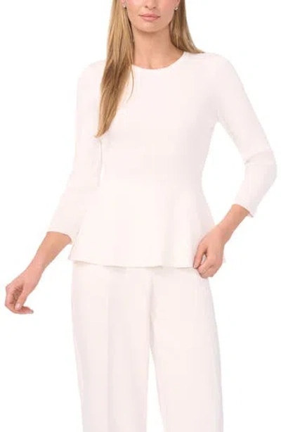 Halogen ® Rib Peplum Sweater In White
