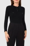 Halogen ® Rib Polo Sweater In Rich Black