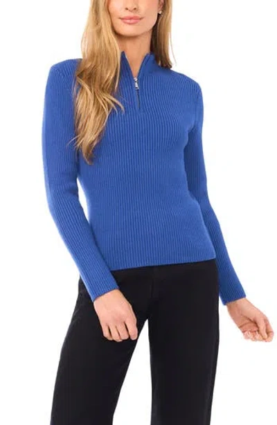 Halogen ® Rib Quarter Zip Sweater In Blue