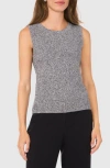 Halogen ® Rib Sleeveless Sweater In Black/white Heather Grey