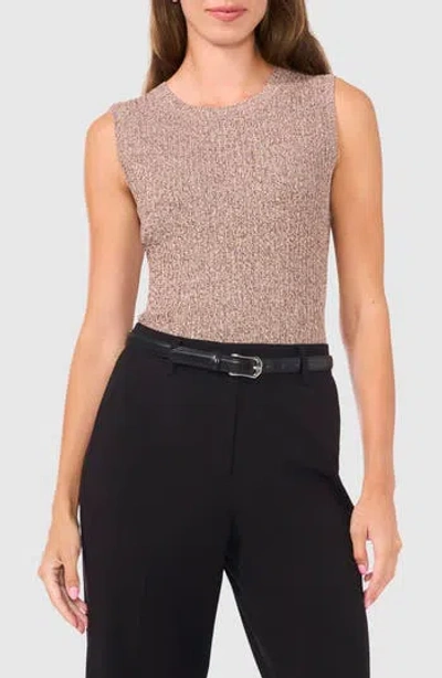 Halogen ® Rib Sleeveless Sweater In Chocolate Heather Brown