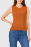 Halogen ® Rib Sleeveless Sweater In Leather Brown