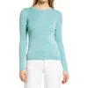Halogen Ribbed Crewneck Sweater In Teal Nile