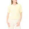 Halogen ® Ribbed Short Sleeve Cardigan In Bananna Cream Pie