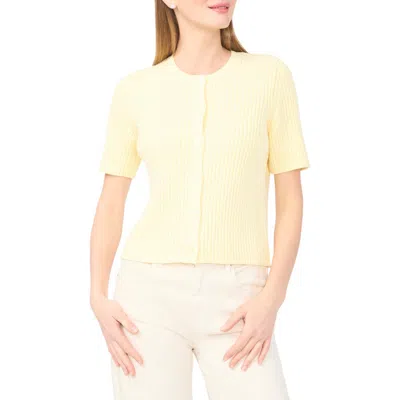 Halogen ® Ribbed Short Sleeve Cardigan In Bananna Cream Pie