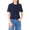 Halogen ® Short Sleeve Button-up Sweater In Blue