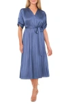 Halogen ® Roll Cuff Faux Wrap Dress In Vintage Indigo Blue