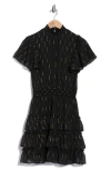 Halogen ® Ruffle Sleeve Tiered Dress In Black