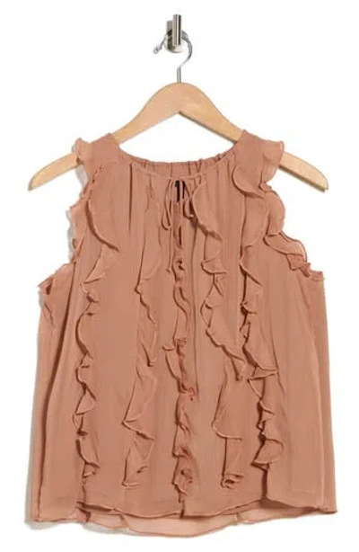 Halogen ® Ruffle Sleeveless Top In Brown