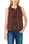 Halogen ® Ruffle Sleeveless Top In Brown