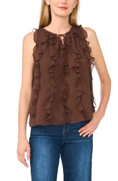 Halogen ® Ruffle Sleeveless Top In Brown