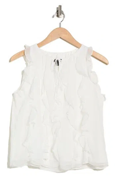 Halogen ® Ruffle Sleeveless Top In White