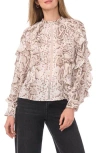 Halogen ® Ruffle Woven Top In Neutral