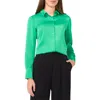 Halogen ® Satin Button-up Shirt In Green