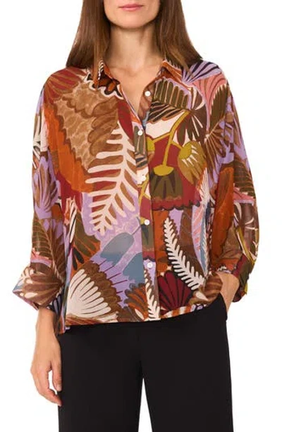 Halogen ® Chiffon Button-up Shirt In Purple Haze