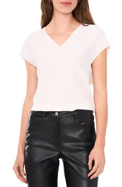 Halogen ® Satin V-neck Top In New Ivory White
