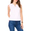Halogen ® Seamed Notch Neck Ponte Shell In White