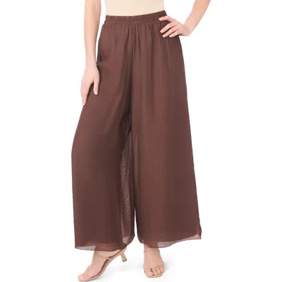 Halogen ® Semisheer Wide Leg Pants In Brown