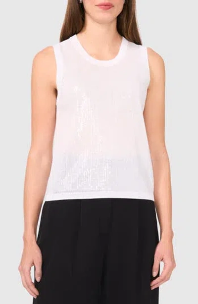 Halogen ® Sequin Detail Sleeveless Sweater In White