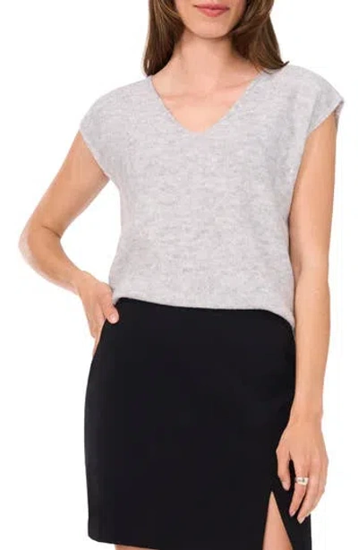 Halogen ® Sequin V-neck Sleeveless Sweater In Silver Heather Grey
