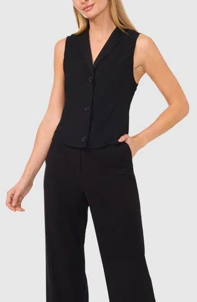 Halogen ® Shawl Collar Crepe Vest In Rich Black