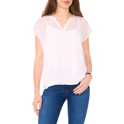Halogen ® Sheer Stripe Popover Top In White