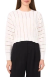 Halogen ® Sheer Stripe Sweater In White