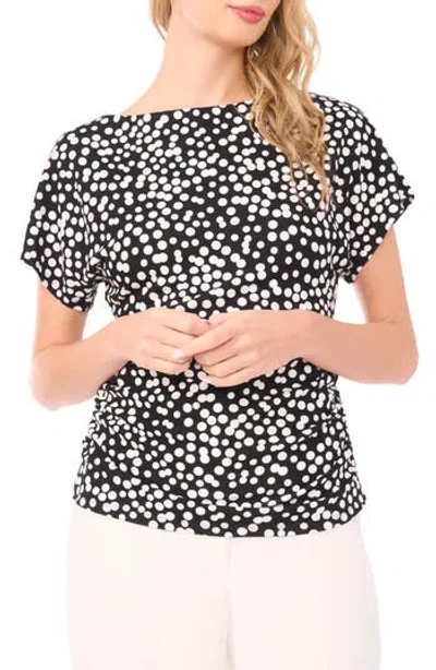 Halogen ® Shirred Dolman Short Sleeve Ponte Top In Rich Black