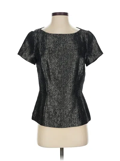 Pre-owned Halogen Short Sleeve Blouse In Black