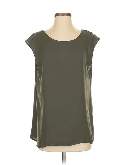 Pre-owned Halogen Short Sleeve Blouse In Gray