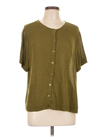 Pre-owned Halogen Short Sleeve Blouse In Green