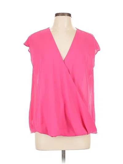 Pre-owned Halogen Short Sleeve Blouse In Pink