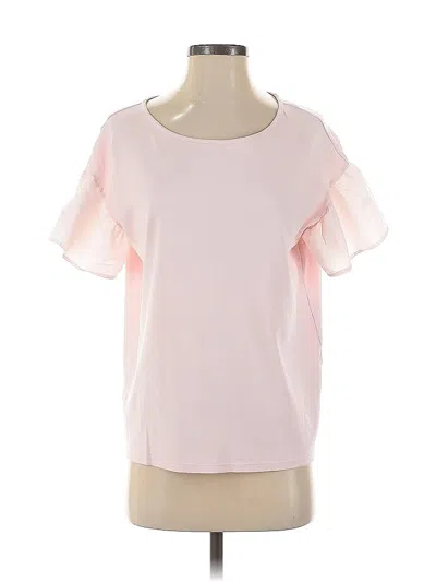 Pre-owned Halogen Short Sleeve Blouse In Pink